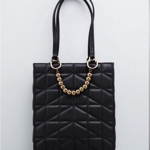 Zara Handbags - Zara quilted shopper tote bag